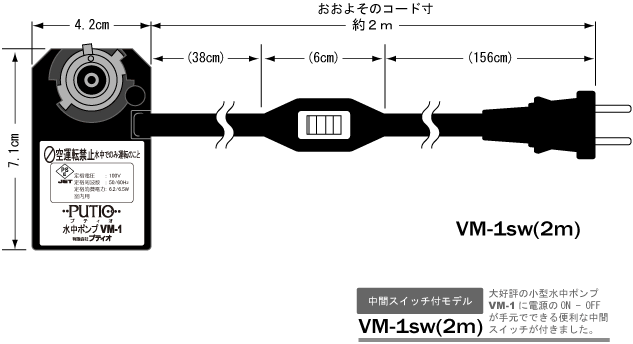 手元スイッチ付VM-1の図